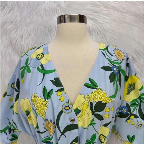 INC‎ Mabel Poplin Belted Midi Dress Floral Bouquet Wedding Guest Summer Colorful - Picture 5 of 16